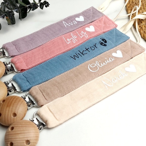 Personalisierter Schnullerclip | Neugeborenes Baby | Benutzerdefinierter Babyname | Schnullerclip mit Namen | Babyhalter Clip Baumwolle | Baby-Dusche-Geschenk | Babygeschenke