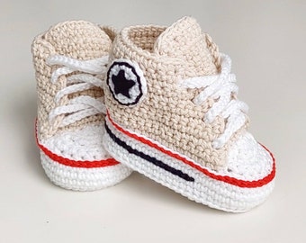 Crochet baby sneakers, Baby shoes, Newborn outfit baby hospital, Baby newborn girl boy shoes, Crochet baby booties, Birth gift, Crib shoes
