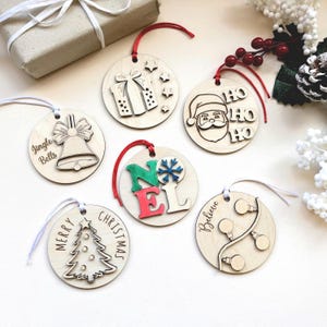 Ornamentset voor kinderen - Doe-het-zelf ornamentkerstpakketten - Kerstavonddoosvuller - Knutselpakket voor kinderen - Adventskalender-ideeën kinderen (pak van 3)