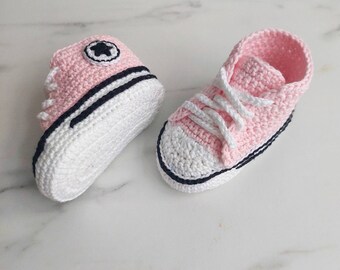 Crochet Baby Sneakers, Baby Shoes, Newborn Outfit, Baby Newborn Girl Boy shoes, Crochet Baby Booties, Birth Gift, Crib Shoes, Sock Baby