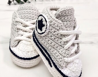 Crochet Baby Sneakers, Baby Shoes, Newborn Outfit, Baby Newborn Girl Boy  shoes, Crochet Baby Booties, Birth Gift, Crib Shoes, Sock Baby