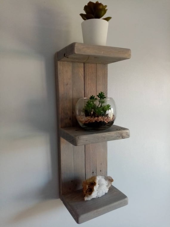 Lovely 3 Tier Rustic Shelf Made Entirely From Pallet Wood. Perfect