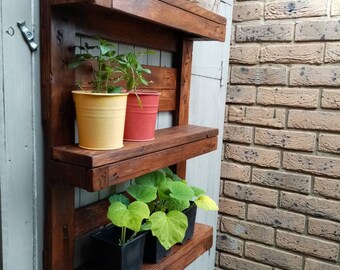 Rustic pallet shelf, shabby chic,  pallet shelving, indoor shelf, outdoor shelf