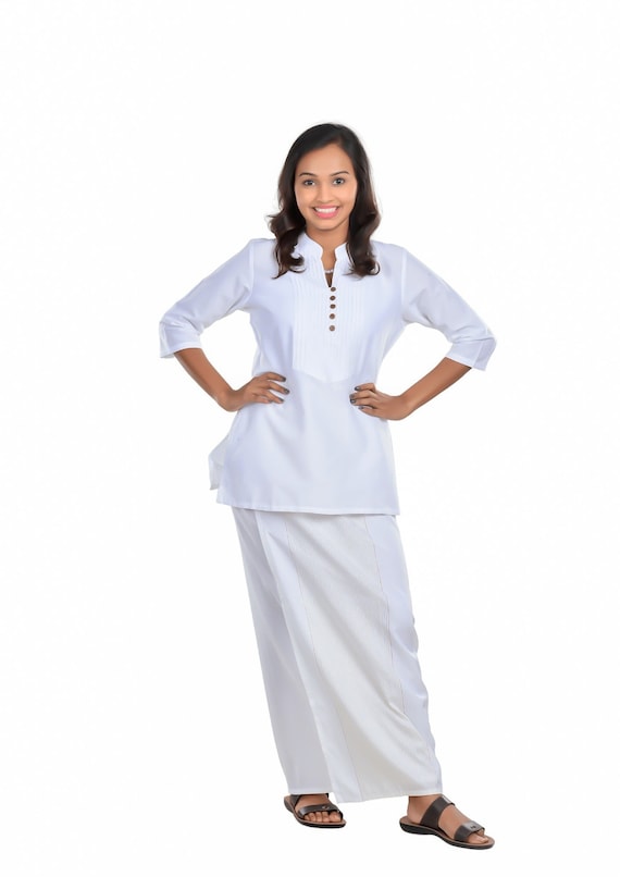 Ladies White Lungi Dress