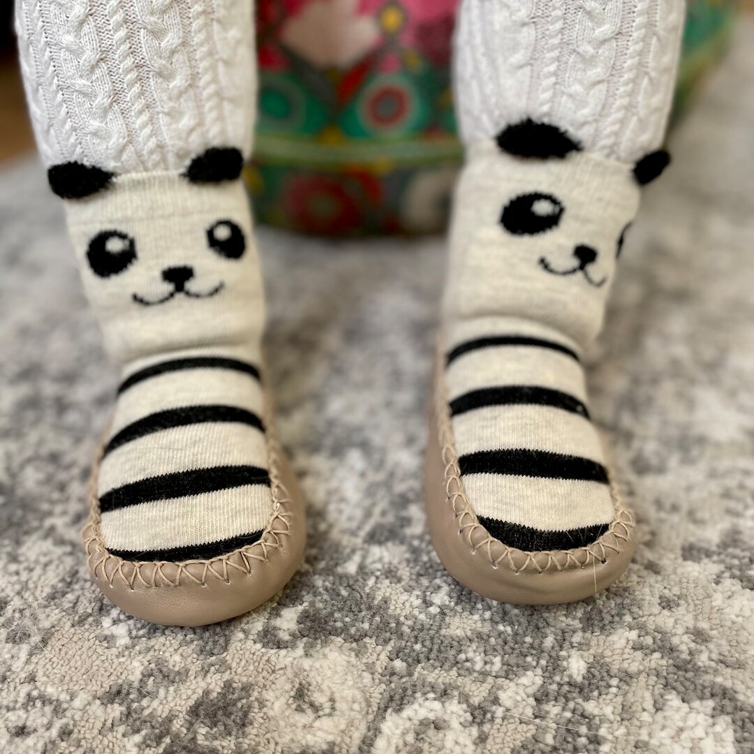 Toddler Indoor Slipper Socks Panda Bear Gender Neutral - Etsy