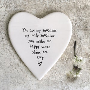 Porcelain coaster you are my sunshine handmade east of India