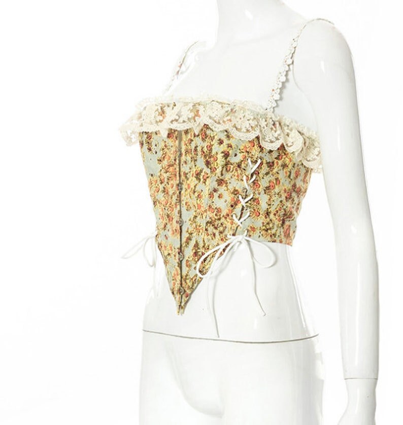 Skinny Corset Make Waist Smaller Floral Vintage Etsy