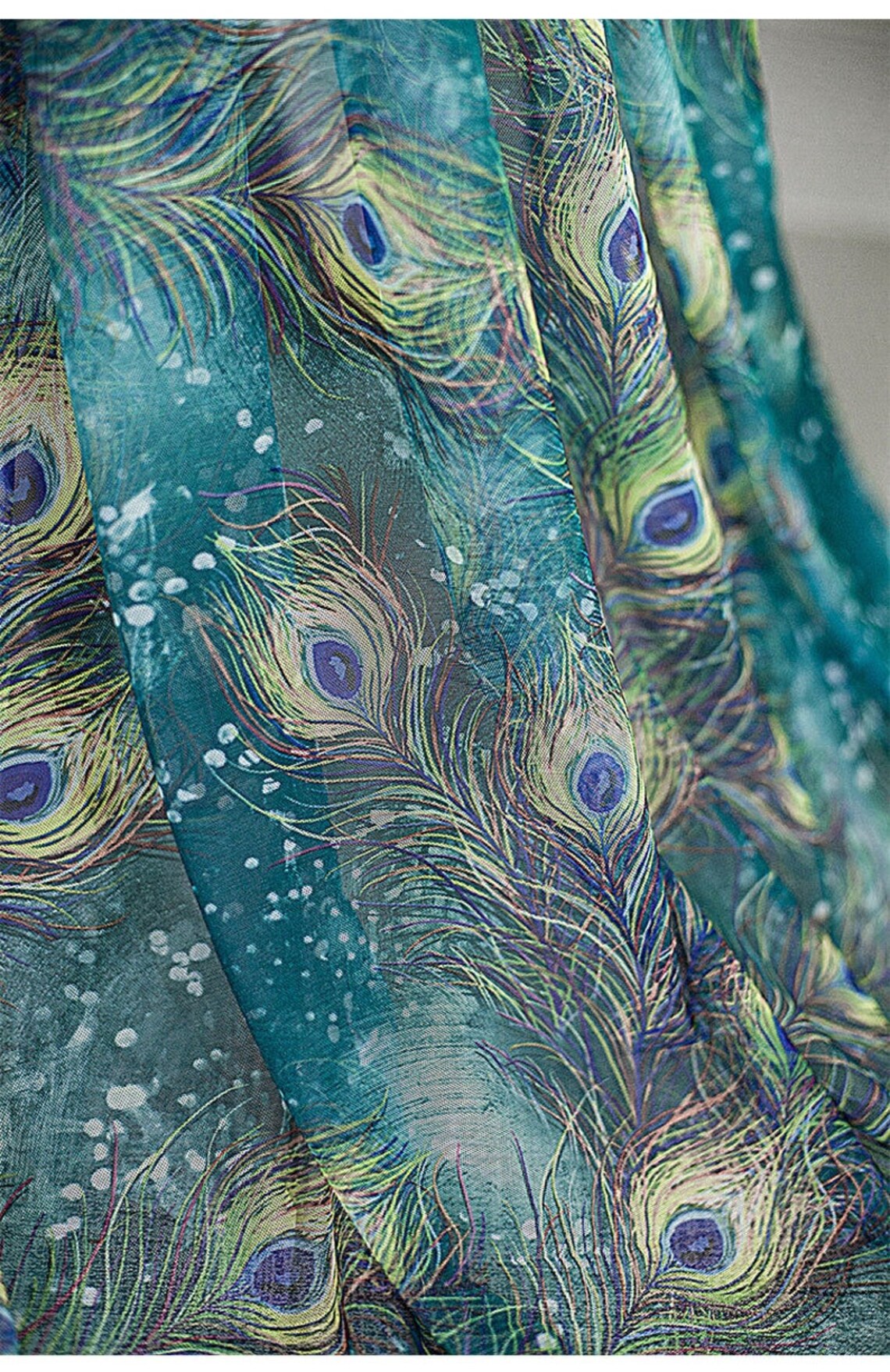 Peacock Feather Lace Fabric Colorful Lace Lace Fabric for - Etsy