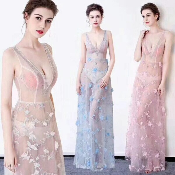 16610 Petrol Green-Gold Stone Embroidered Tulle Chiffon Dress