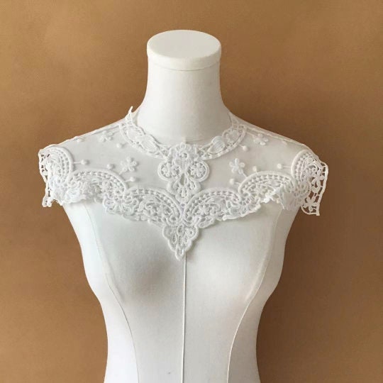 MAMUNU 3 Pieces White Lace Collar, Embroidery Lace Fabric Collar Lace  Neckline Collar Floral for Women and Girls Sewing Supplies Crafts