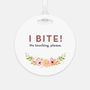 I No Touching Please Flowers tag | Siège d’auto pour bébé Ne touchez pas le panneau | Carte poussette pour nouveau-né | Porte-bébé Tag