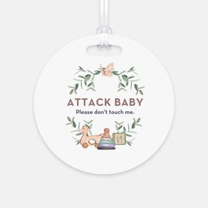 Attaquer bébé S’il vous plaît ne touchez pas | Siège d’auto pour bébé Ne touchez pas le panneau | Carte poussette pour nouveau-né | Porte-bébé Tag