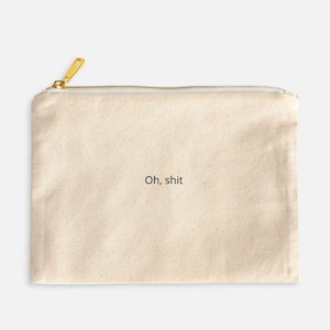 Oh Shit katoenen canvas zakje | Babyluier noodtas | Aangepaste herstelkit | Accessoirezakje met ritssluiting