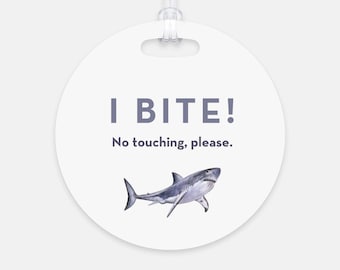 Shark I Bite! no touching, please | Infant Car Seat Do Not Touch Sign | Newborn stroller Card | Carrier Baby Tag