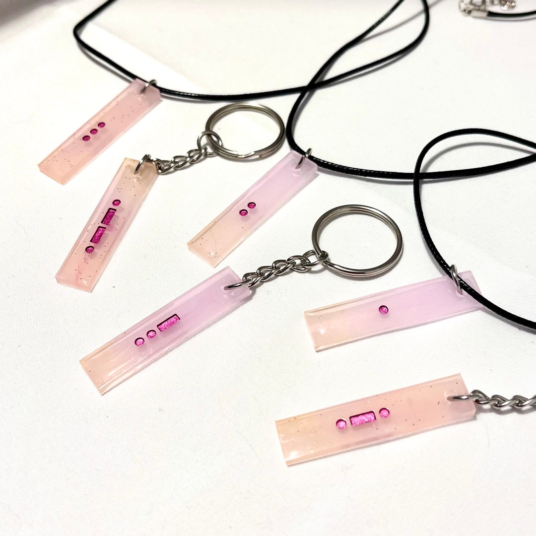 Morse Code Letter Charms for Necklaces or Keychains - Pink and Orange ...