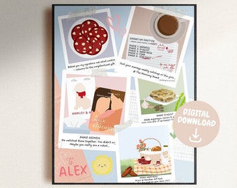 Twisted Love Alex Volkov & Ava Chen Scrapbook / Twisted Series por Ana Huang Digital Print Poster Art