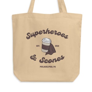 LiLo's Superheroes and Scones Tote Bag | Addicted Calloway Sisters Series by Krista & Becca Ritchie Bookish Merch