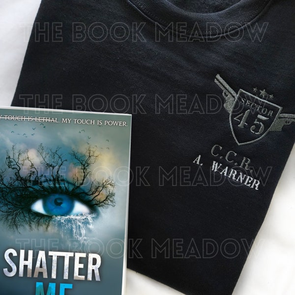 Aaron Warner Sector 45 Jednolita haftowana bluza z kapturem | Seria Shatter Me autorstwa Tahereh Mafi z gadżetami książkowymi
