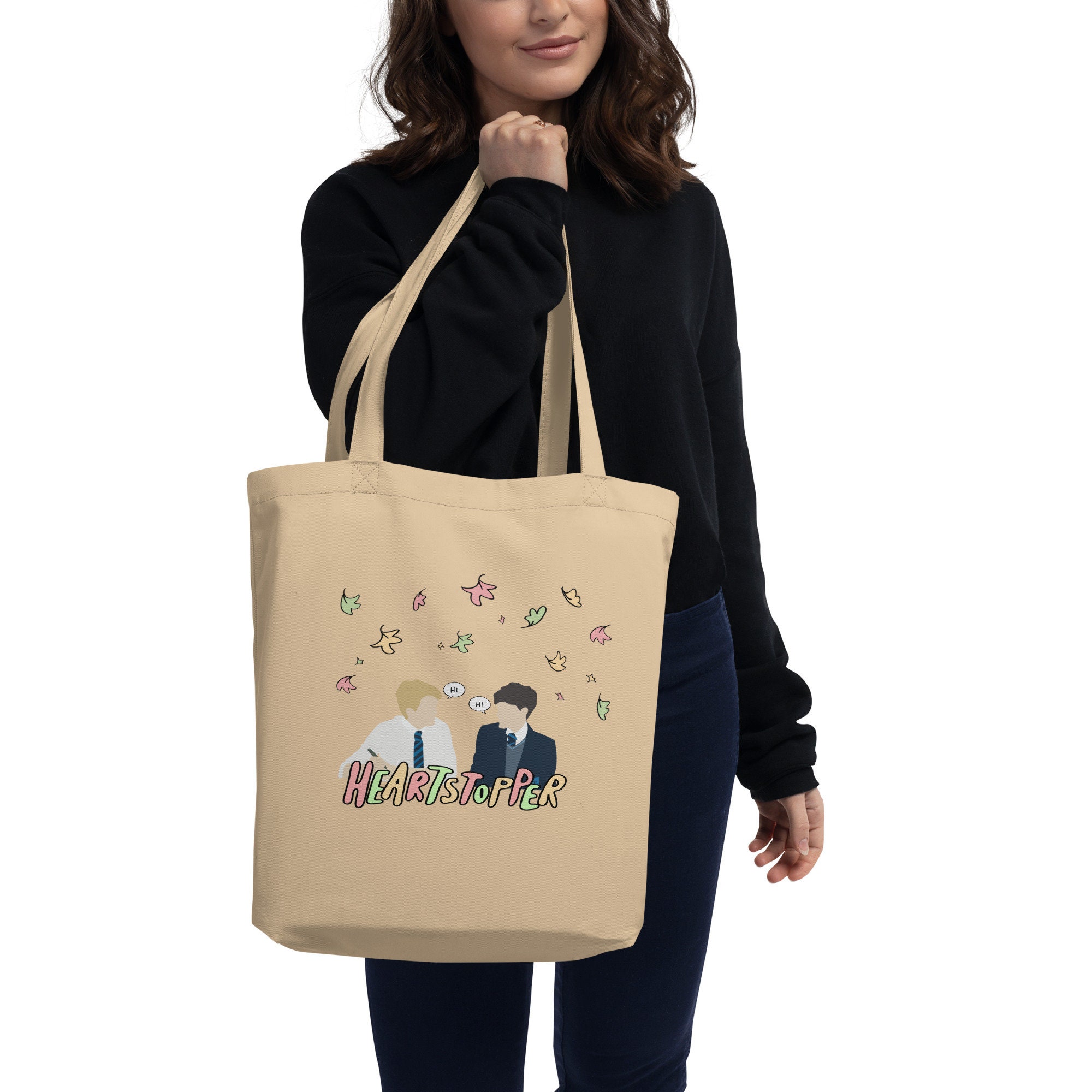 Heartstopper Tote Bag - Baumwoll-Tragetasche Mit Doppeldruck, 38x35 Cm, Spotify-inspired Design