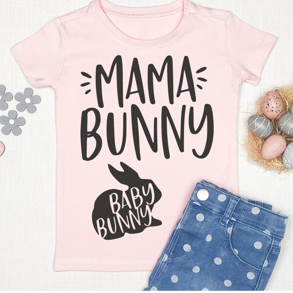 Mama Bunny with  baby bunny svg, Family Bunny png, dxf,  Baby Bunny svg, Easter Shirt svg, Easter Gift for her Svg Family Shirt svg Cut File