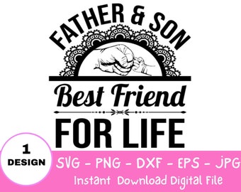 Choque de puños para el Día del Padre (Svg), Padre e hijo, mejores amigos para toda la vida, Choque de puños para bebé, niño pequeño, papá (Svg) - Archivo de corte de descarga digital para artesanos