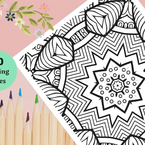 30 Geometric Mandala Coloring Pages: Adult Relaxation (PDF)