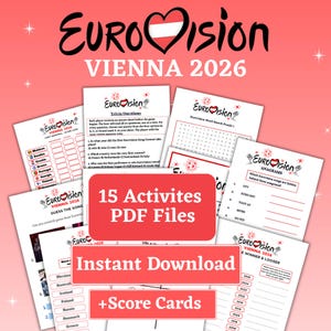 EuroVision 2026 Gesellschaftspiele: 15 Spiele-Bundle (Druckbare PDF)
