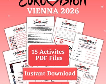 Eurovision 2026 Party Games: 15-Game Bundle (Printable PDF)