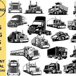 Semi Truck Svg, Truck Driver svg, Trucker Svg, Semi Truck Clipart, Truck Svg, Truck logo, peterbilt svg, tow truck svg, Digital Download