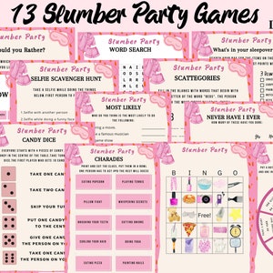 Slumber Party Games Sleepover Party Games Girls Preteen Birthday Party Games Pijama night Teens Party Girls Night Games Sleepover Games Pdf