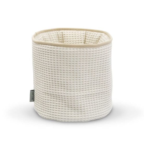 Panier de rangement bebe coton waffle Beige / panier en tissu