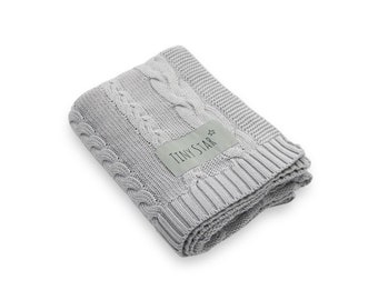 Baumwolldecke Babydecke Geflecht decke Kinderdecke Kinderdecke Strickdecke Neugeborene baby Light Grey