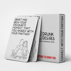 Drunk Desires Getting To Know You Card Game / Regalo di San Valentino / Gioco di sesso di coppia / Regalo di Natale, regalo di compleanno o anniversario