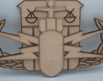 EOD Crab Wooden Wall Decor, Bomb Disposal Sign