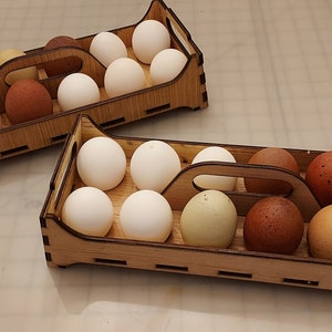 OkayJo - Egg Holder Countertop Storage - Wooden Egg Holder - Egg Organizer  - 12 Eggs - Egg Stand - Egg Rack - Fresh Egg Holder - Chicken Egg Holder -  Egg Basket…