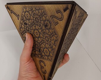Giant Wooden D4 Dice, Inlay Design - Gamer Gift