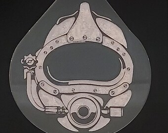Dive Helmet Car Ornament, Navy Diver Rear View Mirror Charm