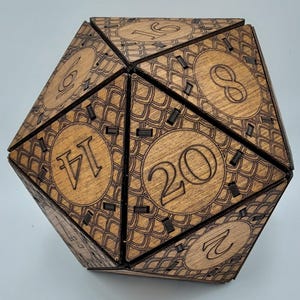 Gigantische D20-dobbelstenen Grote 20-zijdige dobbelstenen Massieve twintig-zijdige dobbelstenen DnD-dobbelstenen Houten dobbelstenen Draak icosaëder Rollenspel