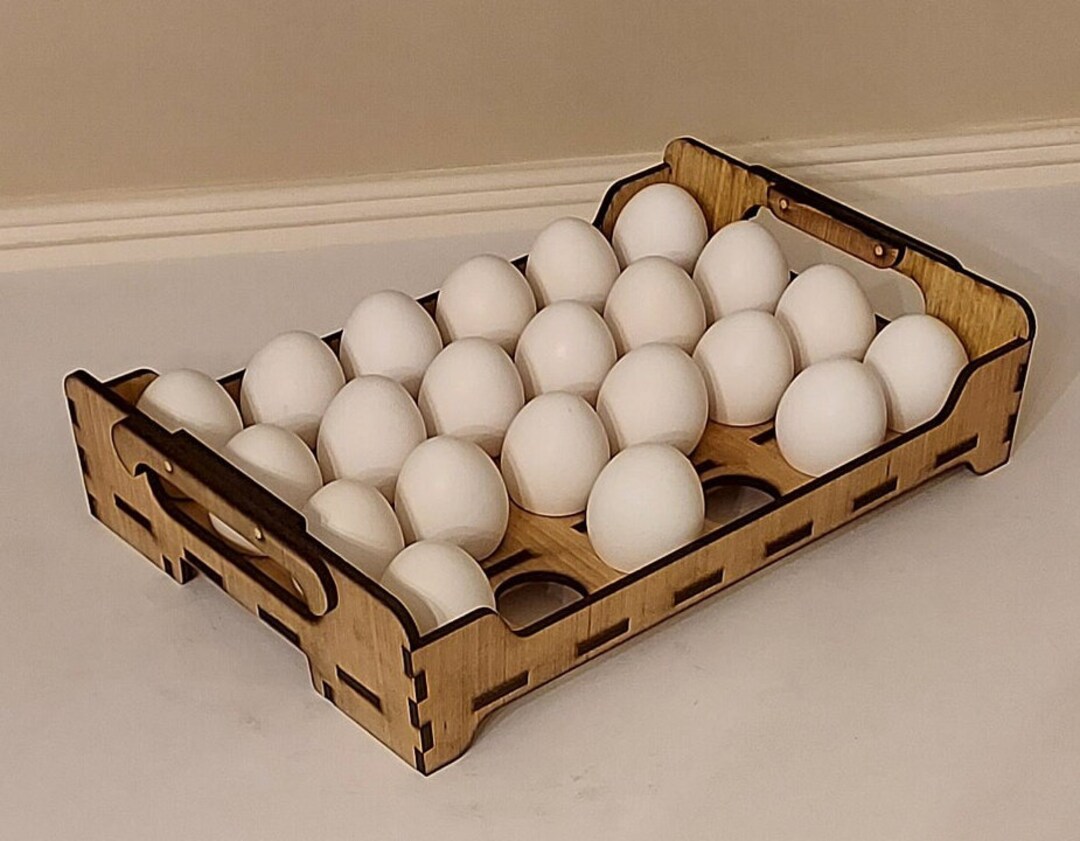 Wooden Egg Crate Chicken Egg Holder Countertop Egg Storage Fresh Egg