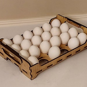 Wooden Egg Crate Chicken Egg Holder Countertop Egg Storage Fresh Egg Rack Wooden Egg Carrier Stackable 24 Count Free Range Reusable Carton