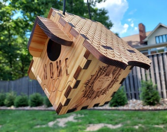 Cedar Birdhouse Kit: DIY Sun & Moon Design, Build-Your-Own