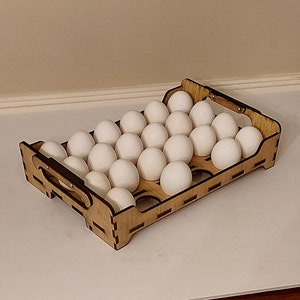 U. C. Unic Fresh Egg Holder Countertop - Wooden Bamboo Egg Rack