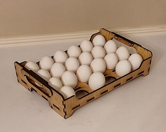 Wooden Egg Carton Carrier Laser Cut Files, 24 Count (SVG AI DXF Lightburn)