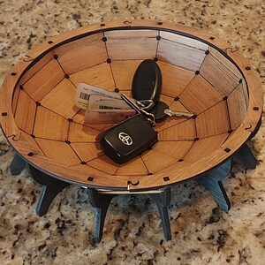Wooden Catchall Bowl Wallet and Key Tray Unique Key Bowl Wooden Coin ...