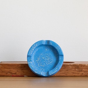 Blue Ashtray with Textured Glaze