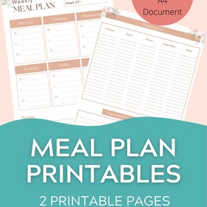 Weekly Meal Planner Printable with Grocery List