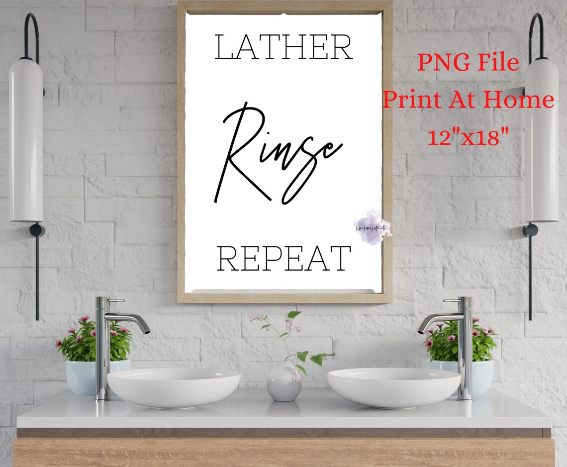 Lather|rinse|repeat Digital Download | Printable - Etsy