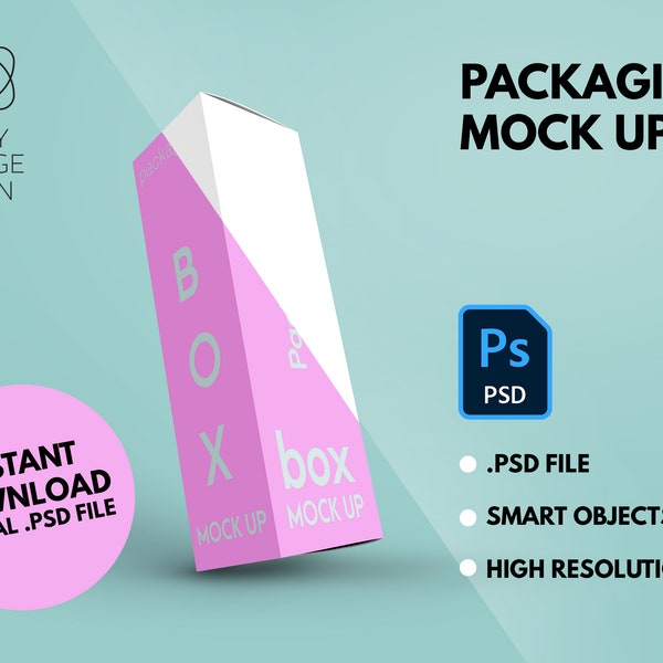 PSD packaging mock up for product packaging design, Box mockup, rectangle box mockup