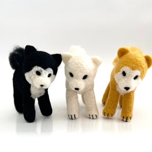 Cute needle felted dogs made of 100% merino wool Handmade gift idea Easter Christmas decoration