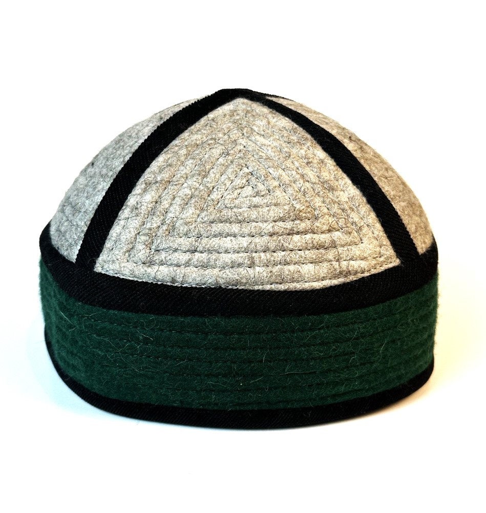 VIP【関税送料無料】希少 PATOU BEIGE WOOL HAT Felt Hat Quilted Handmade 100% Merino Wool Cord Tubeteika